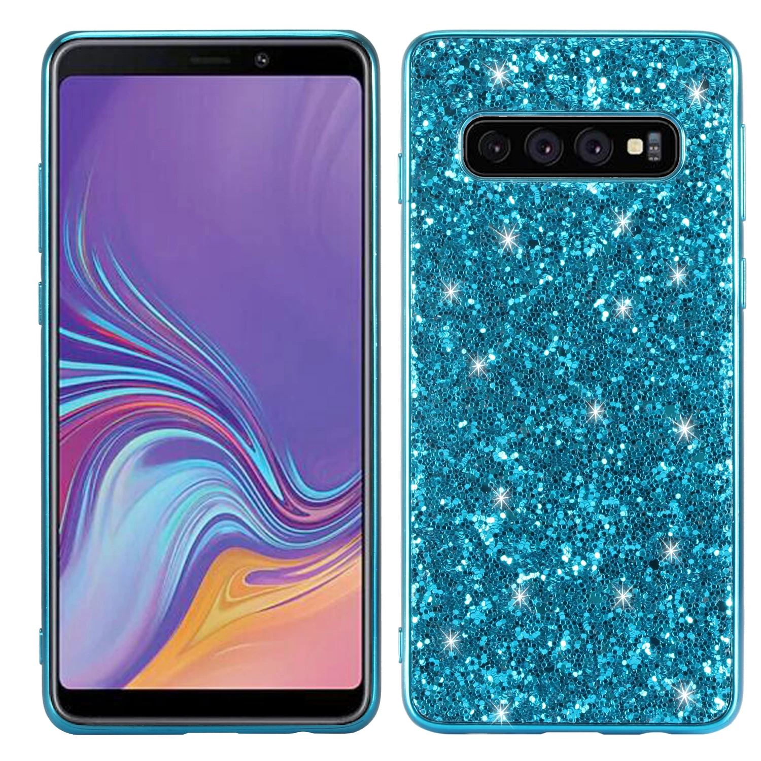 Блестящий чехол для Samsung Galaxy S10 Lite S9 S8 Plus S10E с блестками сверхпрочный защитный Note 9 8