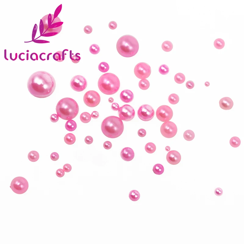 Lucia crafts 288 шт смешанный размер ABS имитация жемчуга полукруглые бусины с плоской задней стороной для украшения одежды ногтей F0508