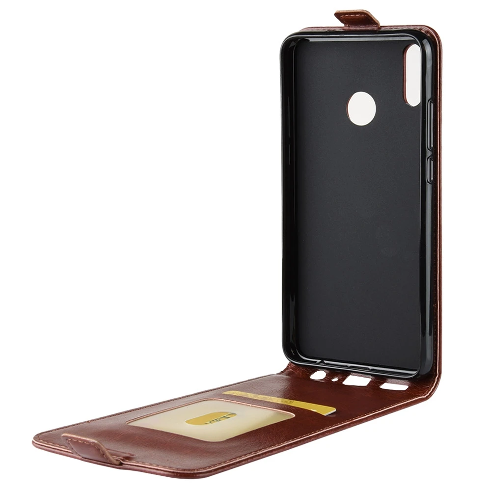 Бизнес стиль вертикального флип-чехла из кожи для Huawei 8x, защитного мягкого заднего крышки Honor 8X с отделением для карты.