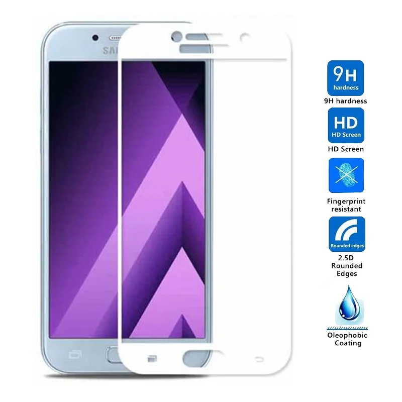 Полное покрытие экрана протектор Закаленное стекло для Samsung Galaxy A3 A5 A7 2016 2017