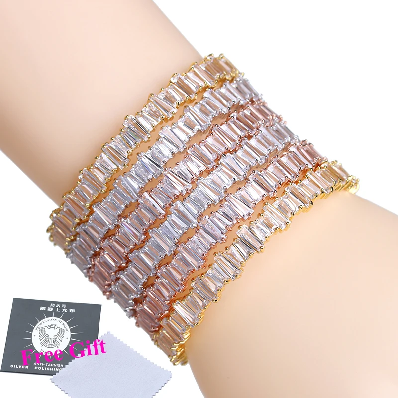 Роскошный нестандартный квадратный высококачественный циркониевый Браслет