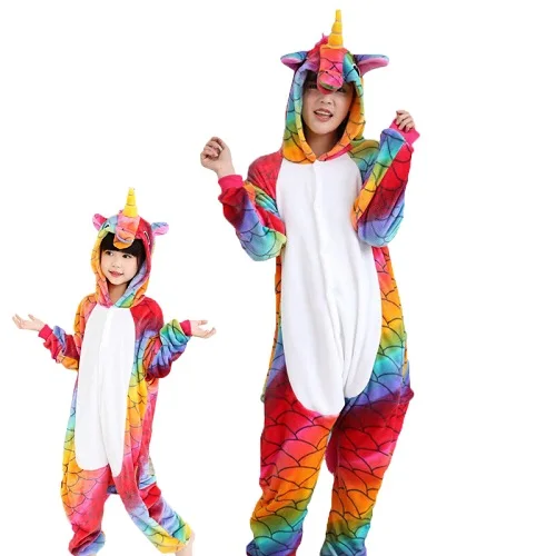 Fish scale unicorn Унисекс фланеливая пижама детские пижамы животные пижама аниме косплей животные стежка панда комбинезон для детей единорог пижама динозавр дети pijamas дети мультфильм дети пижама детская для девочки для мальчиков - Цвет: Fish scale unicorn