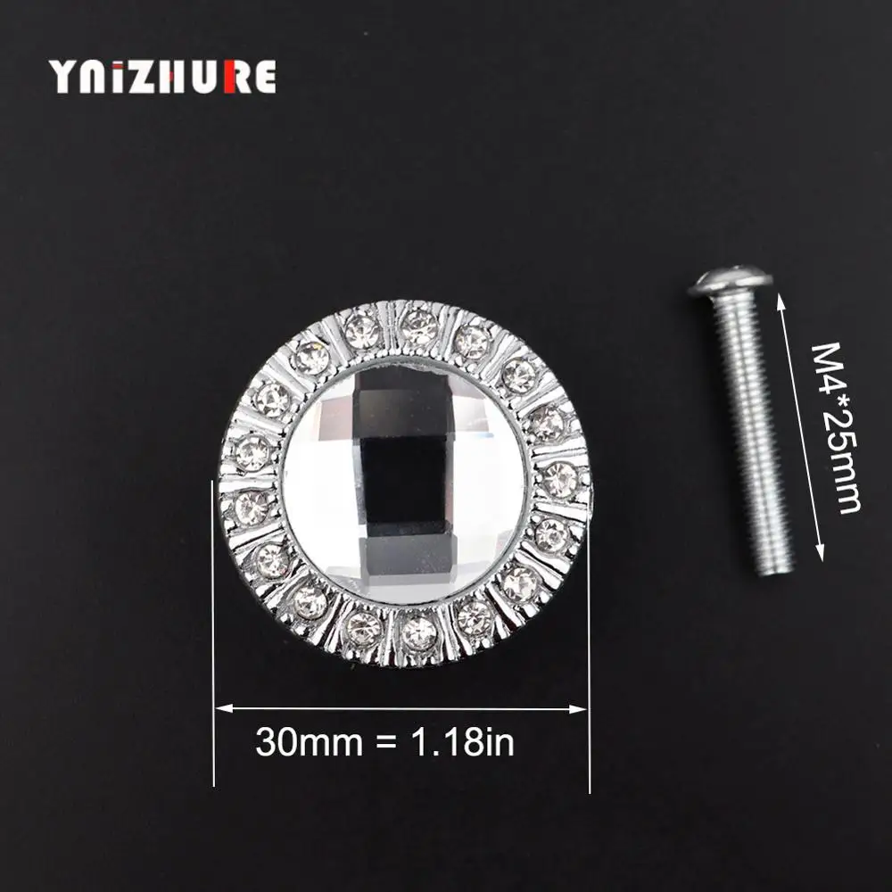 5001 silver YNIZHURE фирменный дизайн 20-40 мм Хрустальные стеклянные ручки комод Ящик Кухонный Шкаф вытяжной шкаф ручка - Цвет: 5001 silver