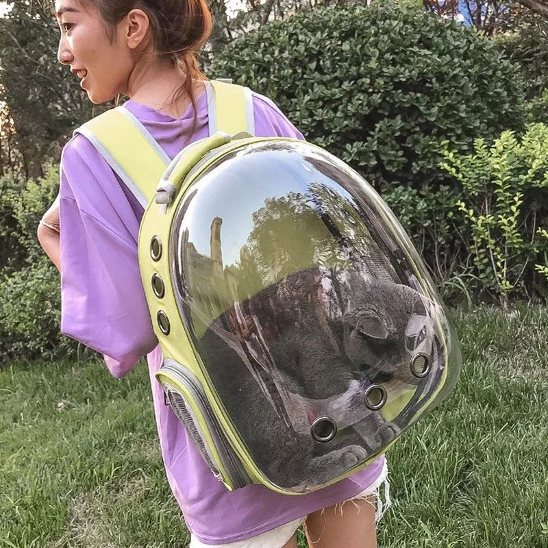 

New Arrival Pet Backpack Cat Carrier Transparent Outdoor Puppy Dog Carrier Breathable Cat Supplies Backpack for Cat
