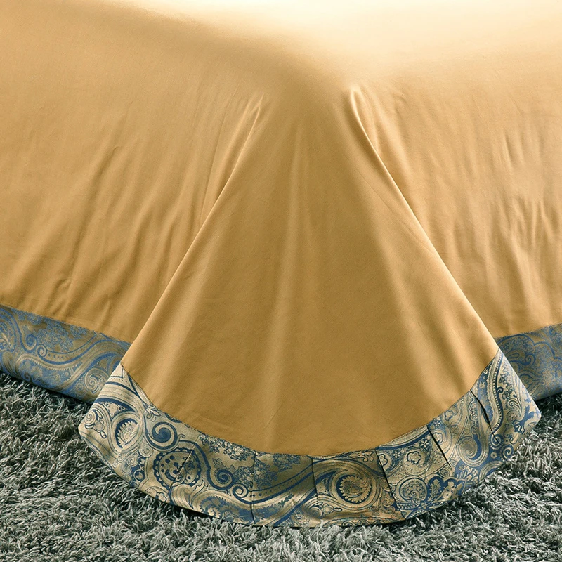 Высококачественный хлопковый атласный жаккардовый Комплект постельного белья 4