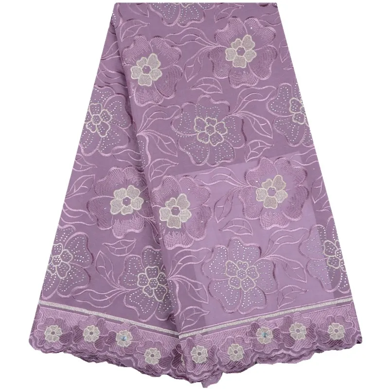

Hot Sale Cotton Swiss Voile Lace Fabric High Quality With Rhinestones Swiss Voile Lace In Switzerland African Lace Fabric S1544