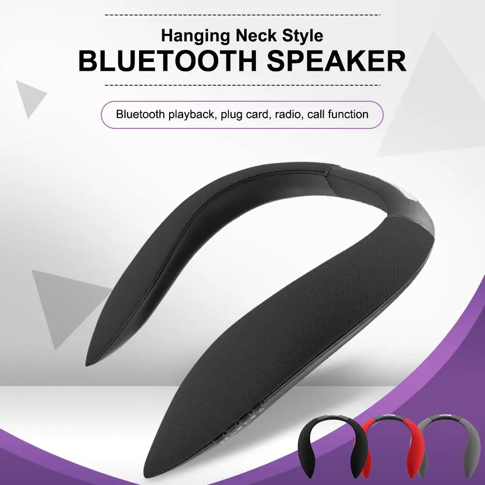 Висячие беспроводные наушники Bluetooth 5,0 многофункциональный спортивный bluetooth-динамик аудио радио Поддержка Micro SD TF карта