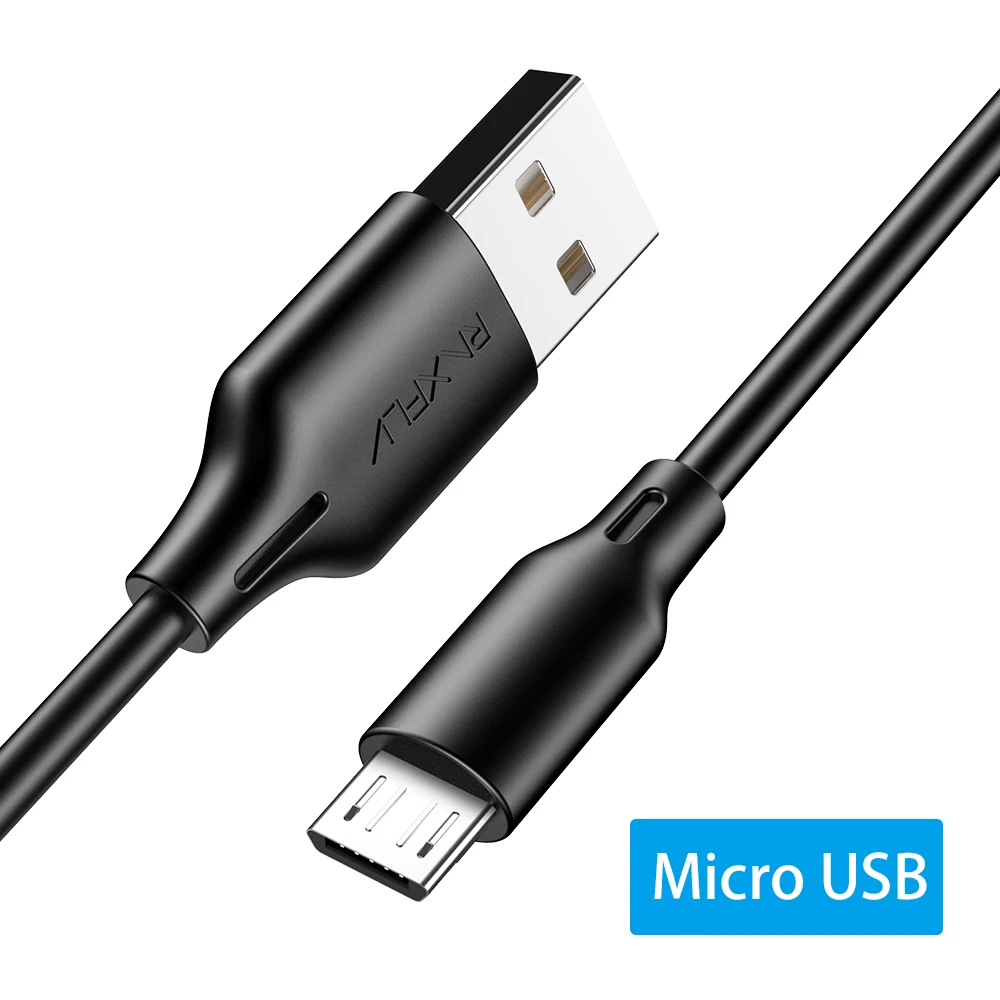 Black RAXFLY Micro USB кабель для Xiaomi Redmi Note 5 Pro Быстрый кабель синхронизации данных и зарядки для samsung huawei Android телефонный кабель Microusb - Цвет: Black
