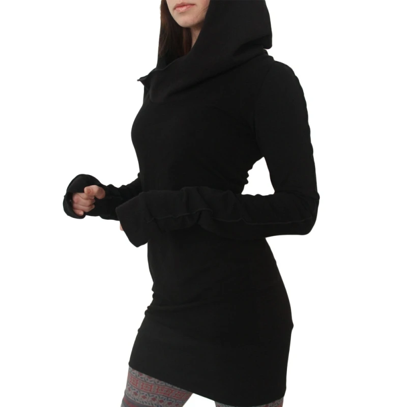 Новинка большие размеры 3XL 4XL осеннее платье для женщин Платья С Капюшоном 2017 года