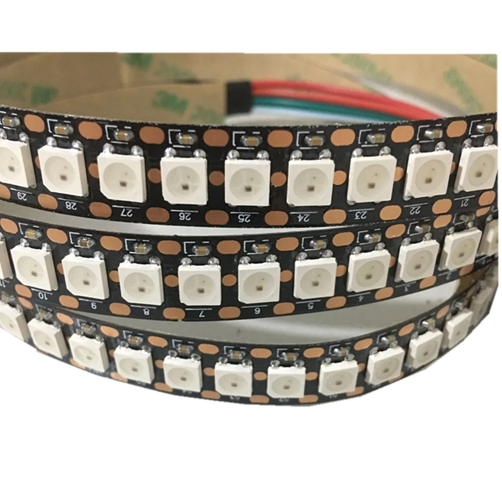 Светодиодный водонепроницаемый 1/2 м 2812 полноцветный 30 60 96 144 LED Pixel/M SMD 5050