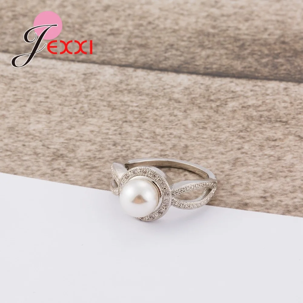 Новейшие белые круглые жемчужины хорошие Маленькие стразы из серебра 925 пробы