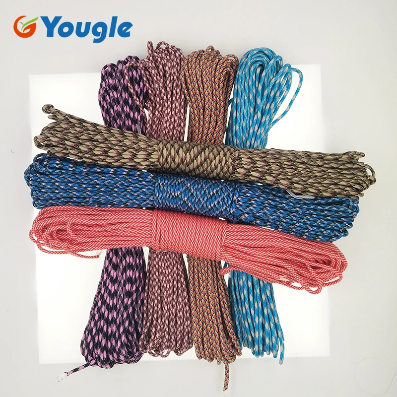 YOUGLE Paracord 550 100 футов 50 футов паракордовая веревка Mil Spec type III 7Strand Paracorde 550 набор для выживания Оборудование 74-80