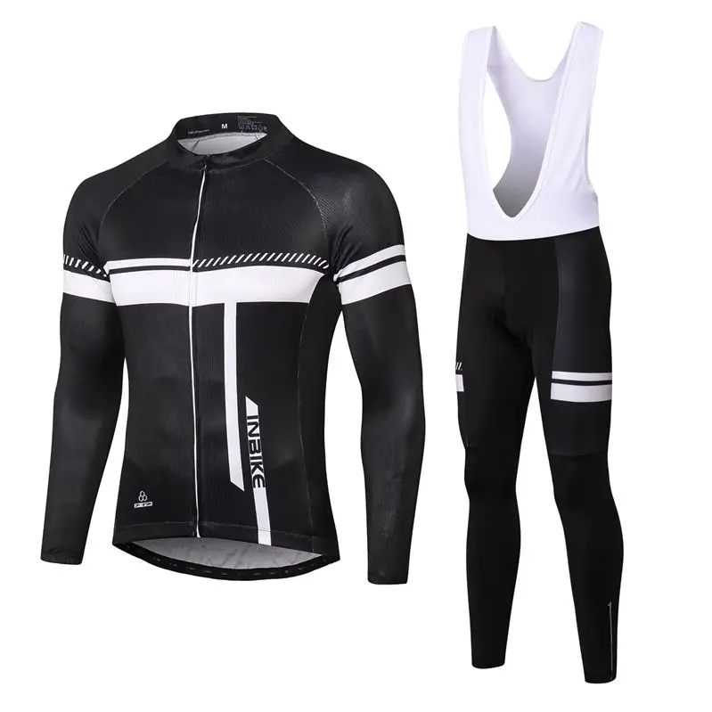 Jersey and pants INBIKE зимний комплект из Джерси для велоспорта с длинным рукавом, одежда для гоночного велосипеда, комбинезон, теплая одежда для велоспорта MTB - Цвет: Jersey and pants