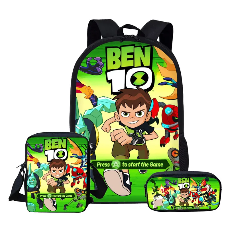 As Picture Тикин Повседневный школьный рюкзак Ben 10 для игр Детский Школьный набор для мальчиков и девочек большой вместительный Ранец детский рюкзак Mochila Escolar - Цвет: As Picture