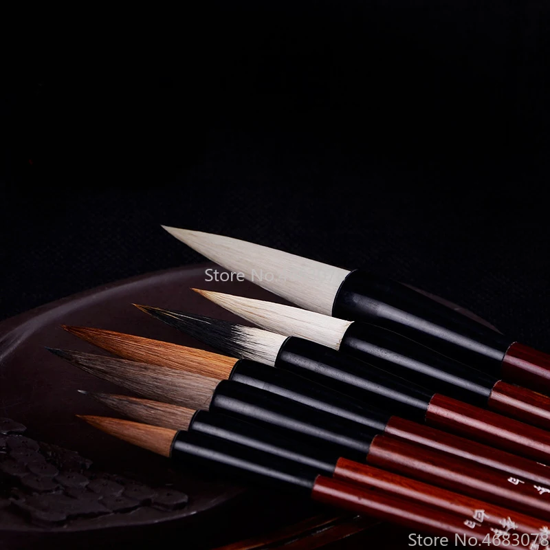 7 шт./лот набор кистей для каллиграфии в китайском стиле письма из шерстяных волос