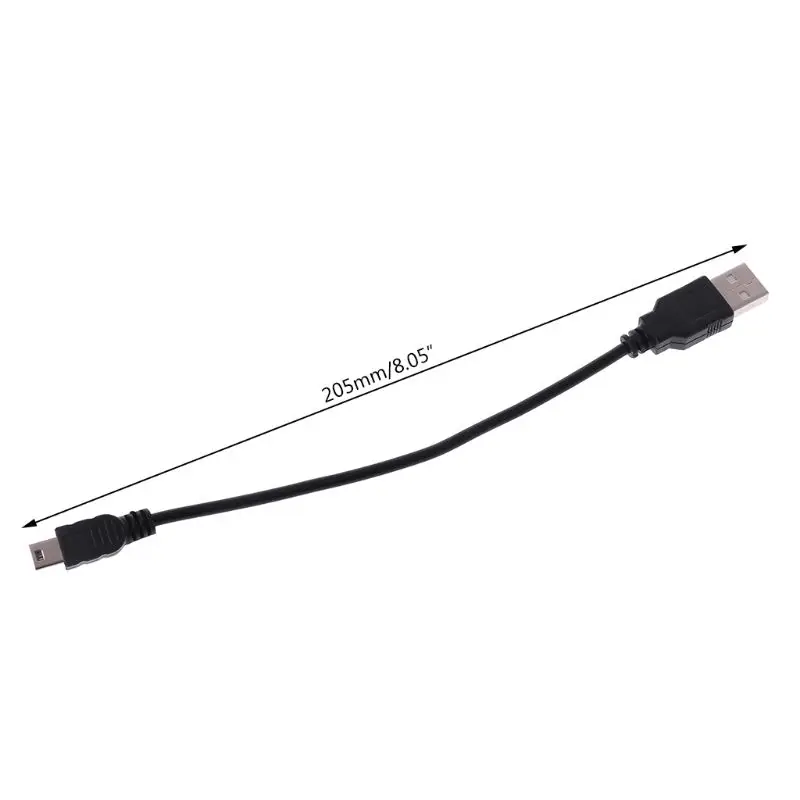 

New USB Short 2.0 A Male to Mini 5 Pin B Data Charging Cable Cord Adapter