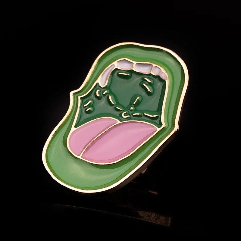 Новинка большая брошь в форме губ с мультипликационным принтом женская и мужская