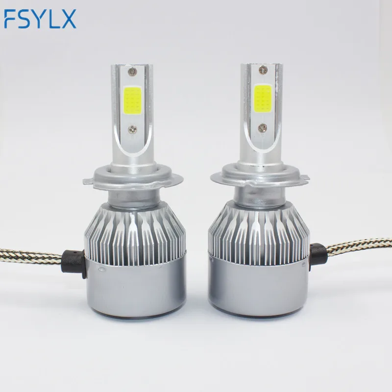 FSYLX C6 H4 светодиодный H7 H11 H8 H1 H3 9005 9006 880 881 5202 С Пылезащитным покрытием c6 лампы для