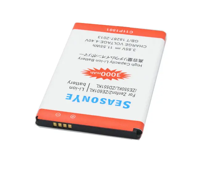 Seasonye 2 шт./лот 3000 мАч/Вт/ч C11P1501 Сменный аккумулятор для Asus Zenfone Zenfone2 Laser ZE601KL Selfie ZD551KL