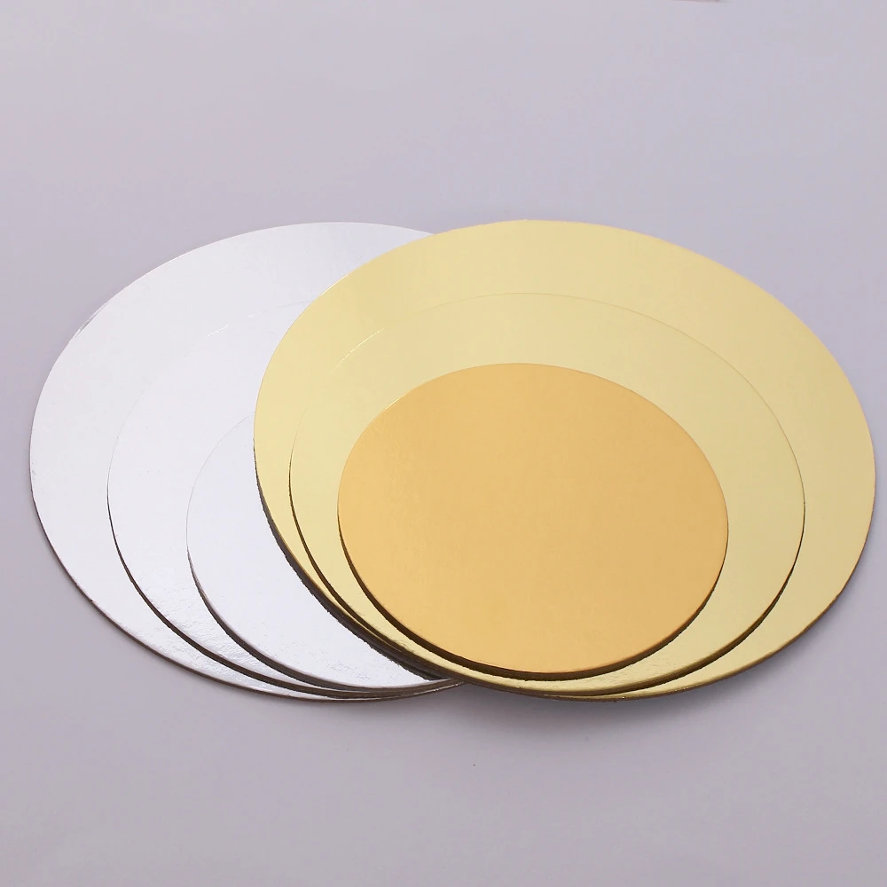

Aomily 18pcs/Set 6/8/10 inch Gold/Silvery Round Mousse Cake Boards Paper Cupcake Dessert Displays Tray Wedding Cake Pastry Kit