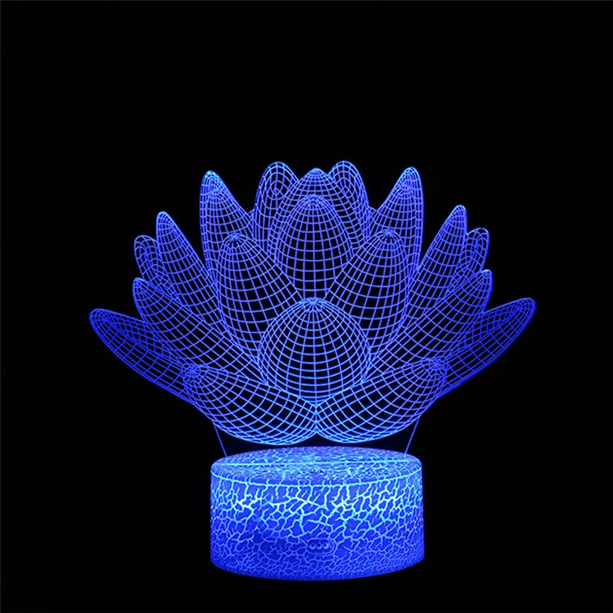 СВЕТОДИОДНЫЙ 3D USB подсвечивающая лампа Оптическая иллюзия настольная ночник с 7 изменением цвета с пультом дистанционного управления домашний декор детский подарок D#3