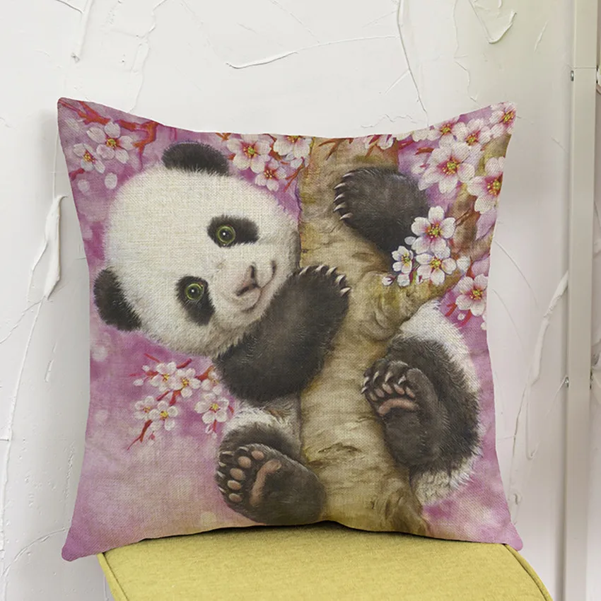 Подушка панда в китайском стиле животного декоративная наволочка для детской