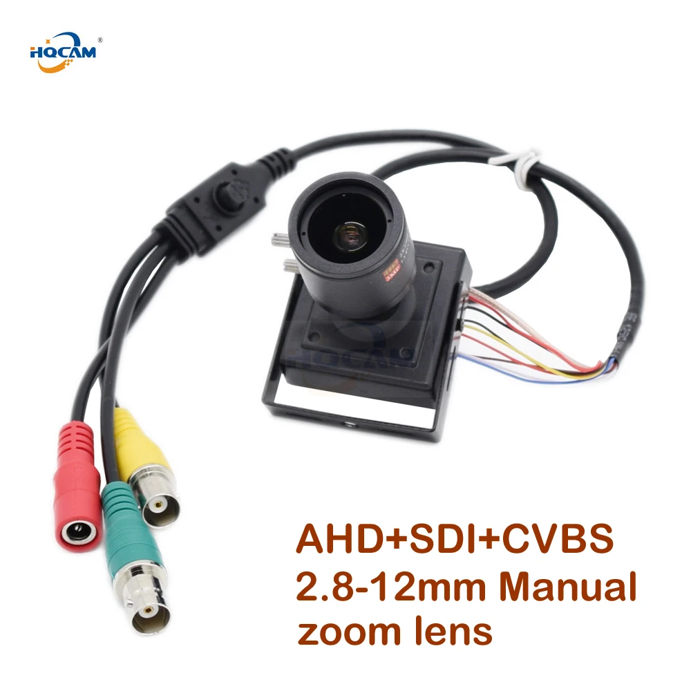 HQCAM 50fps 60fps AHD + SDI CVBS 1080P EX/HD камера 2 8 12 мм ручной зум Мини Коробка промышленный