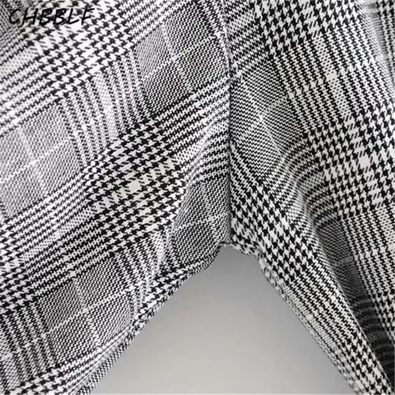 CHBBLF Женская клетчатая блузка с длинным рукавом модные рубашки поясом женские