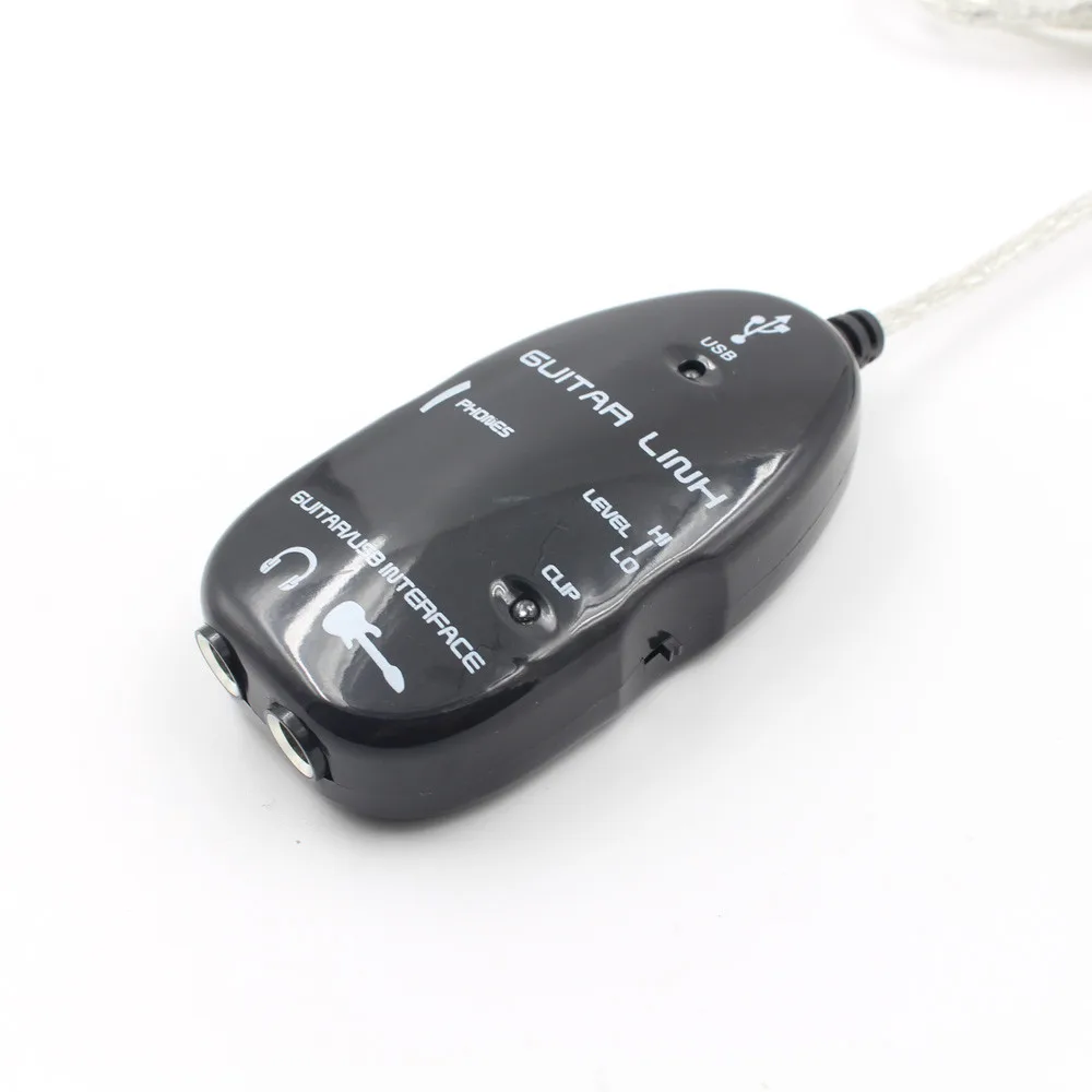 Черный адаптер для электрогитары с USB интерфейсом Соединительный кабель для ПК Recordin гитара USB аудио кабель музыкальные аксессуары Горячая Распродажа A30610