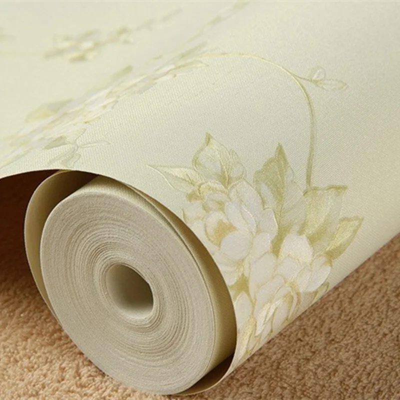 

Romatic Bedroom Wallpaper light yellow pink color Papel De Parede Roll For Living Room bedroom TV Background Wall