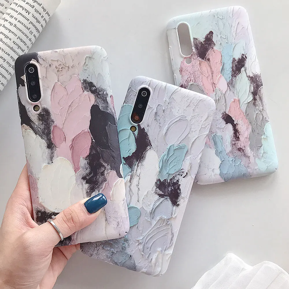 KISSCASE Fashion Dyed PC Phone Case For Xiaomi 8 9 SE 5 6 Luminous Cases Redmi 6A Pro 7 Go Hard Back Cover Funda |