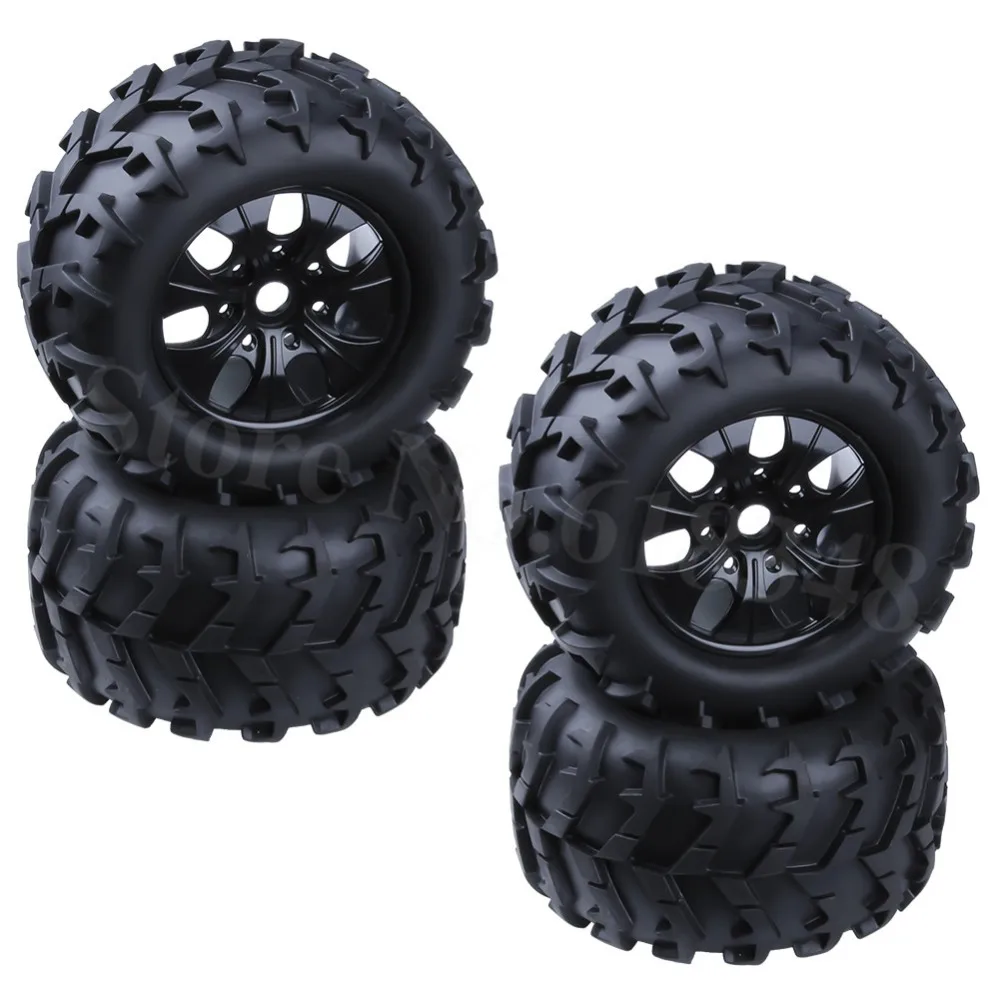 

4pcs 3.2 RC 1/8 Truck Tires & Wheels Rim Sponge Insert 17mm Hex Hub Width 150mm For HSP HPI Baja Off Road Monster