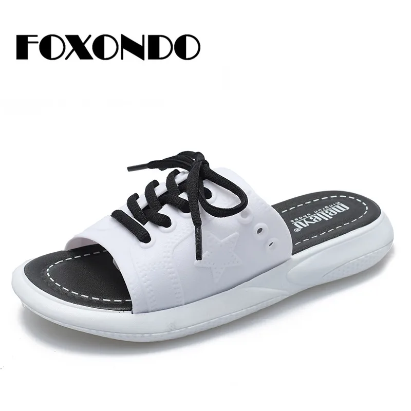 FOXONDO 2019 Лето Для женщин Босоножки на платформе женская обувь белые женские
