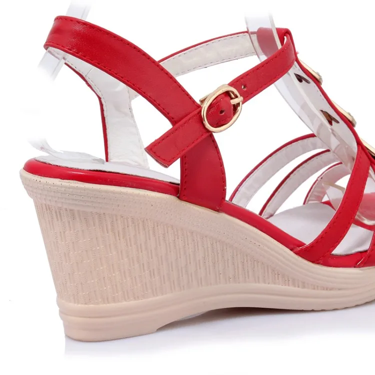 (Black red white) Free shipping 2017 Fashion Star Style Summer Women's Crystal sandals Wedges High Heel Sweet shoes for women | Обувь