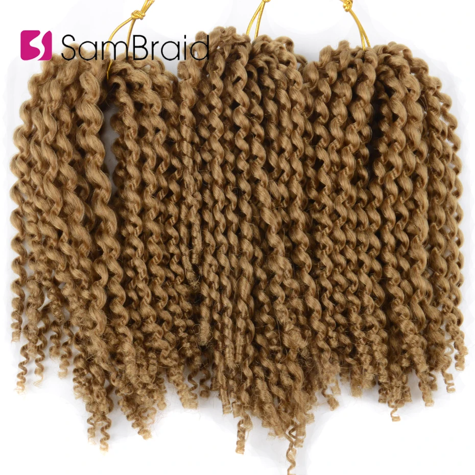 SAMBRAID Вьющееся кружево Волосы Marlybob вязанные косички 8 дюймов канекалон