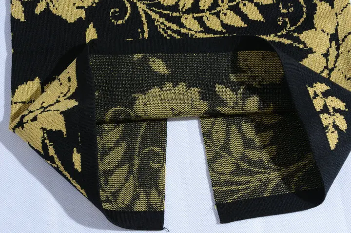 Вышивка Цветок Долго Юбка Карандаш Зима Черный Синий Красный Макси Высокой