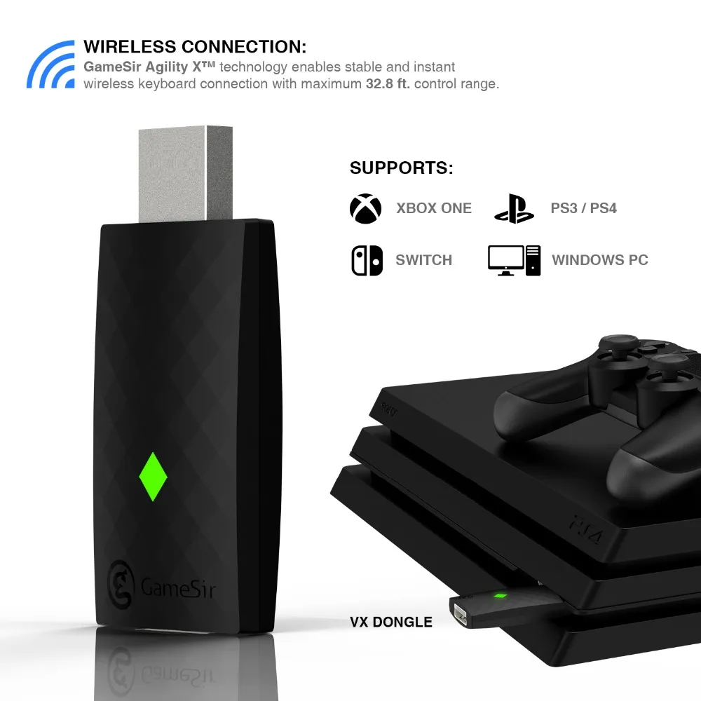 GameSir VX AimSwitch с клавиатурой и мышью комбинированный беспроводной геймпад Conventer поддержка PS4/PS3/Xbox One/переключатель для FPS игр