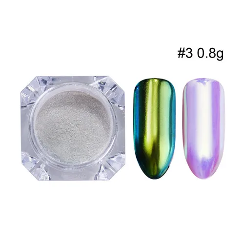 color3 0.8g BORN PRETTY Aurora неоновый Хамелеон оболочки ногтей Блеск Зеркало пигмент для ногтей порошок - Цвет: color3 0.8g