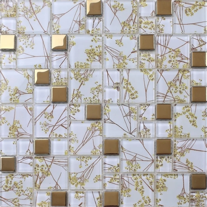 

clear glass mixed golden mosaic tiles kitchen bedroom living room wall and floor tiles bathroom shower mosaic