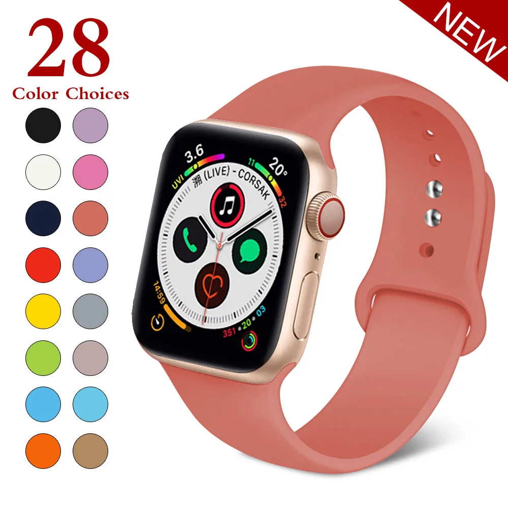 Спортивный мягкий силиконовый сменный ремешок 38 мм от mu sen для Apple Watch версии 1, 2, ремешок 42 мм на запястье, ремешок для iWatch Sport - Цвет ремешка: Watermelon Red