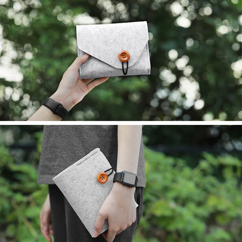 Модная сумка для хранения внешнего аккумулятора 2020 2 цвета миниатюрный фетровый