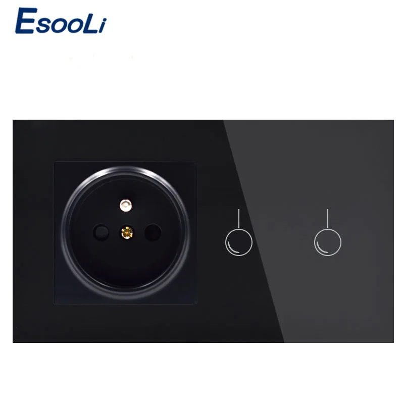 Настенный выключатель Esooli французский стандарт 16 А розетка и 1 банда сторонний