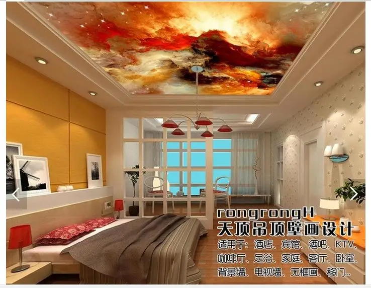 3d photo wallpaper ceiling wall murals Watercolor sky clouds KTV condole top hotel frescoes room | Обустройство дома