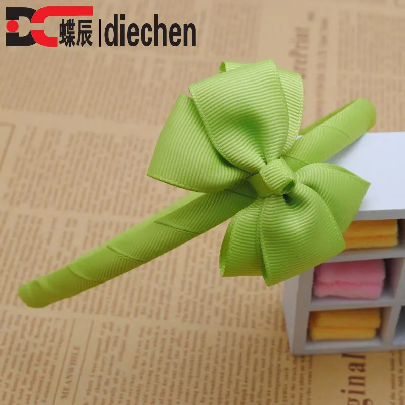 Apple green 1 шт. однотонные ленты банты Детские повязки для волос на голову Детские обручи для волос Бутик тиара аксессуары для девочек - Цвет: Apple green