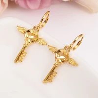 big classic drop earrings gold colorafrica duba heart key wing jewelry wome girls wedding bridal party earrings christmas gifts