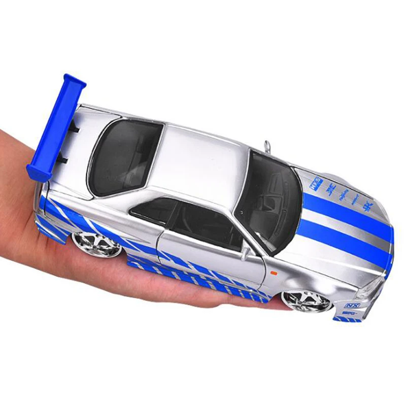 20 5 см масштаб 1:24 металлический сплав 2002 GTR R34 быстрая гоночная модель автомобиля