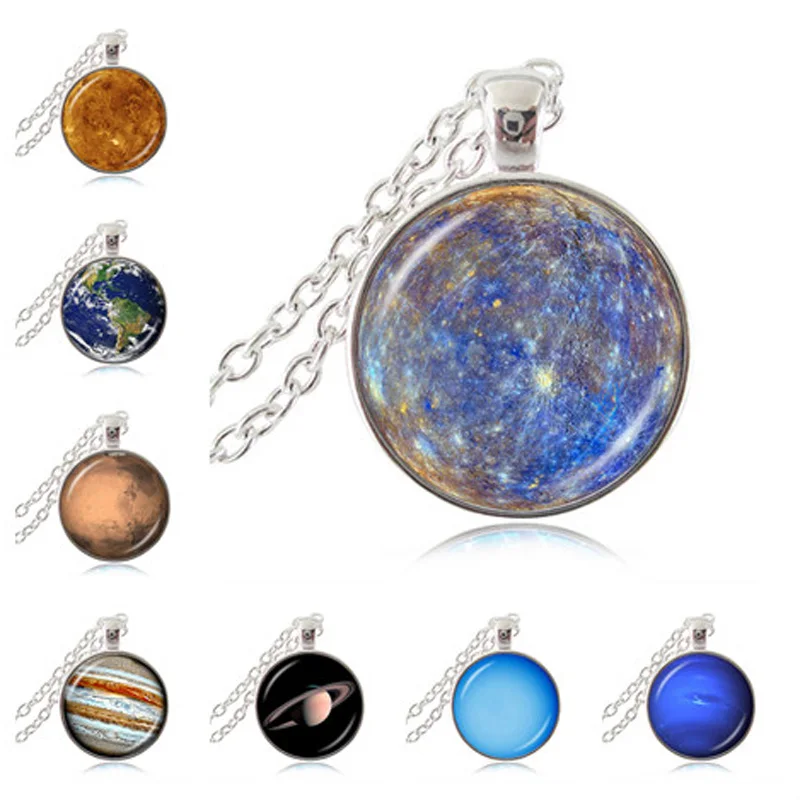 Ожерелье с космическим кулоном 8 Planet of Solar System украшения Вселенная