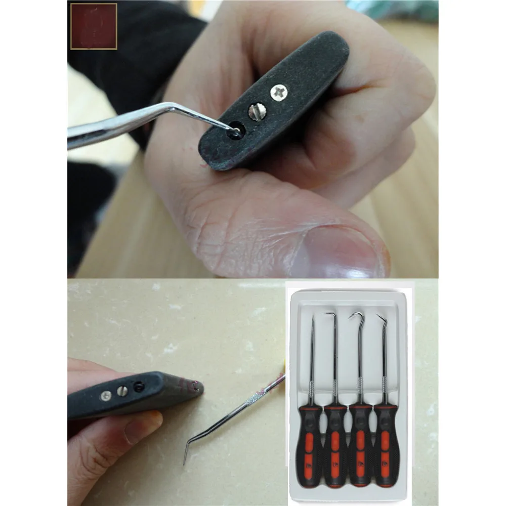 Инструмент для снятия крючков уплотнительных колец 4 шт. с фиолетовым 265 набор |