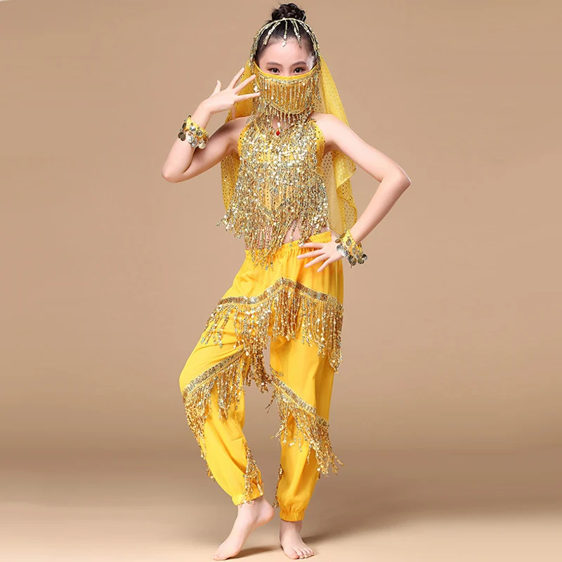 2017 новое платье для танцев девочки 5 предметов комплект (топ + турецкий штаны