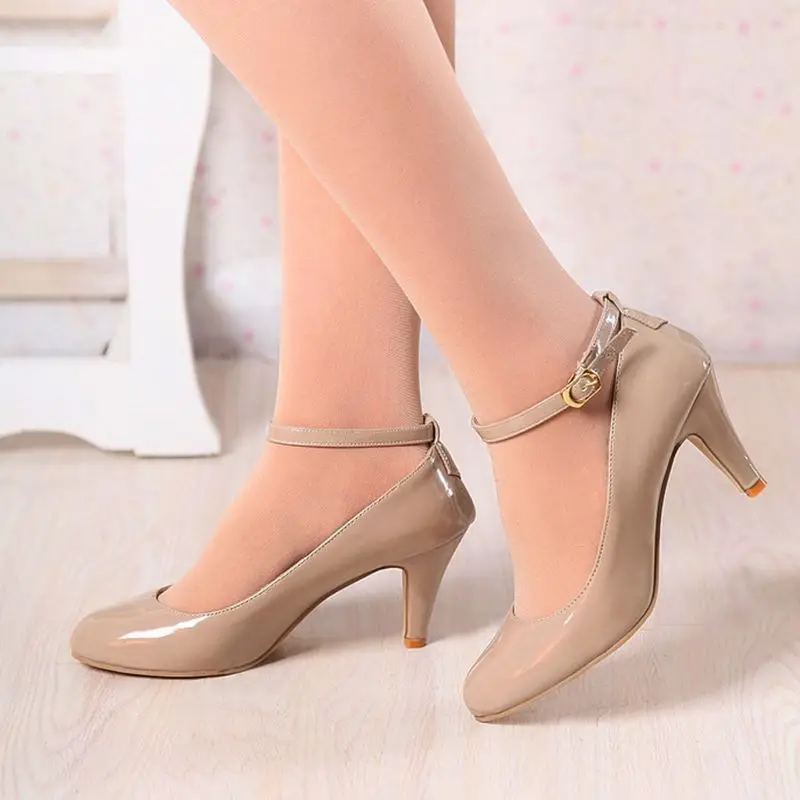 Новые Zapatos Mujer модные натуральная кожа пряжки розовый Женские туфли-лодочки на